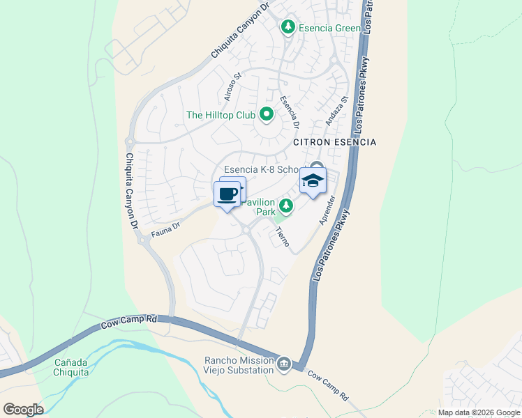 map of restaurants, bars, coffee shops, grocery stores, and more near 106 Marisol Street in Ladera Ranch