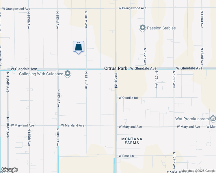 map of restaurants, bars, coffee shops, grocery stores, and more near 6902 North Citrus Road in Waddell