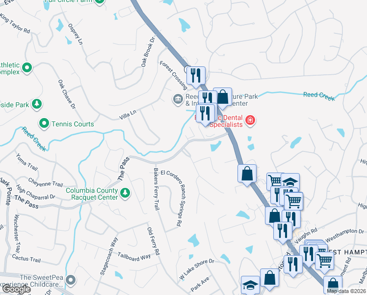 map of restaurants, bars, coffee shops, grocery stores, and more near 482 The Pass in Martinez
