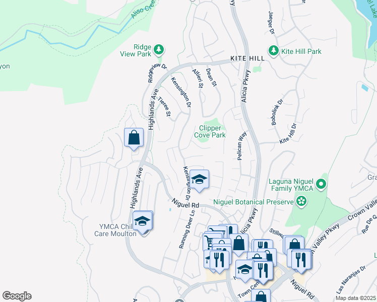 map of restaurants, bars, coffee shops, grocery stores, and more near 29472 Thackery Drive in Laguna Niguel
