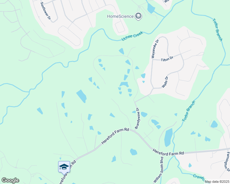 map of restaurants, bars, coffee shops, grocery stores, and more near 446 Brandywine Drive in Evans
