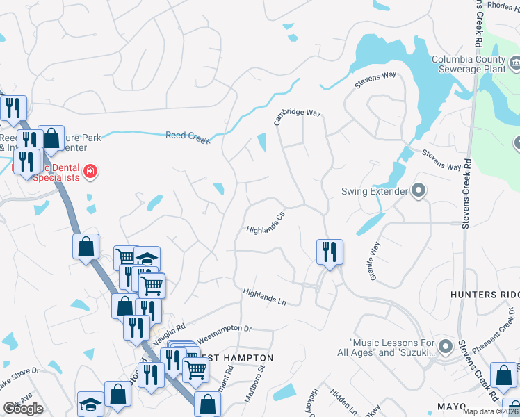 map of restaurants, bars, coffee shops, grocery stores, and more near 242 Watervale Road in Martinez