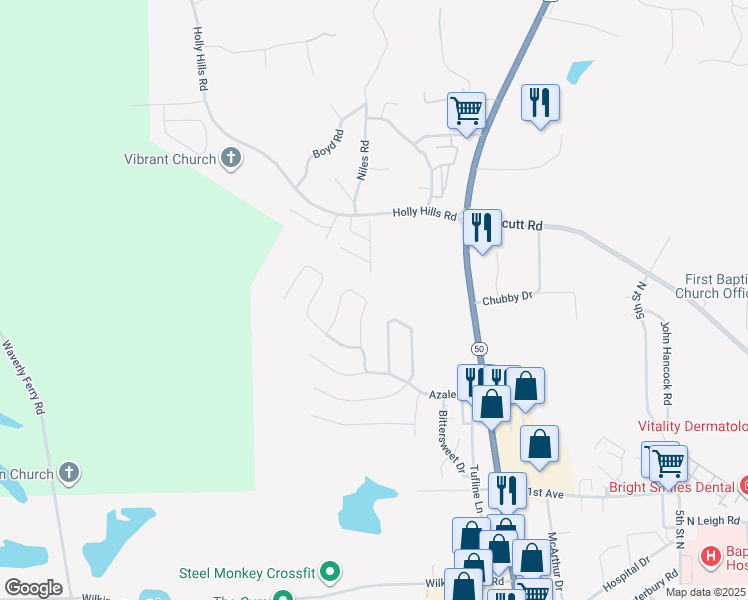 map of restaurants, bars, coffee shops, grocery stores, and more near 3515 Camellia Circle in Columbus