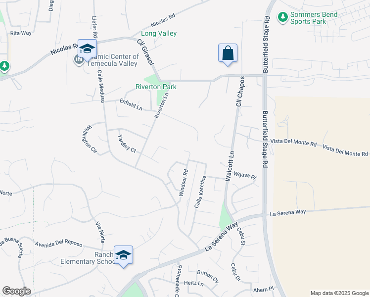 map of restaurants, bars, coffee shops, grocery stores, and more near 40336 Clear Light Road in Temecula