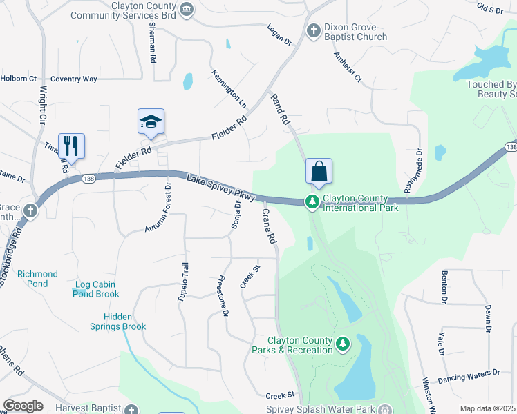 map of restaurants, bars, coffee shops, grocery stores, and more near 8007 Crane Road in Jonesboro
