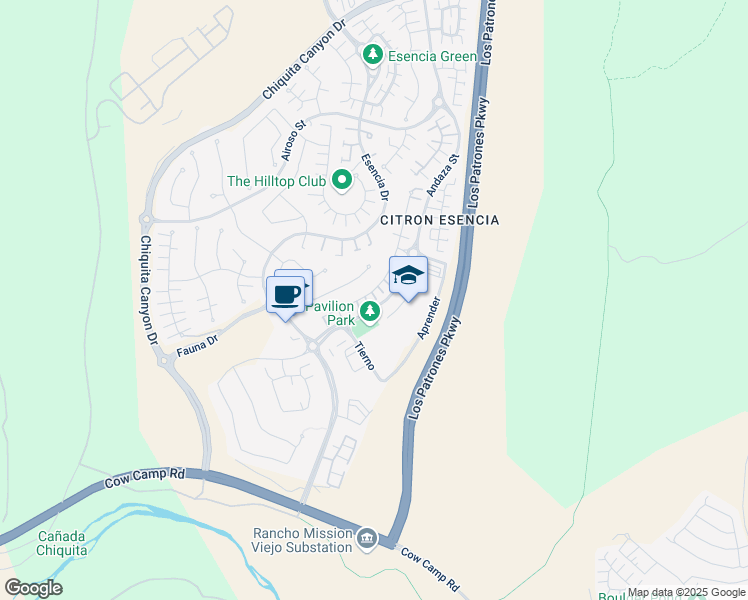 map of restaurants, bars, coffee shops, grocery stores, and more near 58 Marisol Street in Ladera Ranch