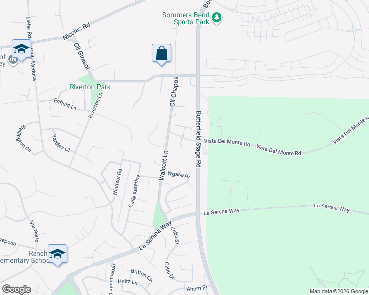 map of restaurants, bars, coffee shops, grocery stores, and more near 40232 Lombardy Street in Temecula