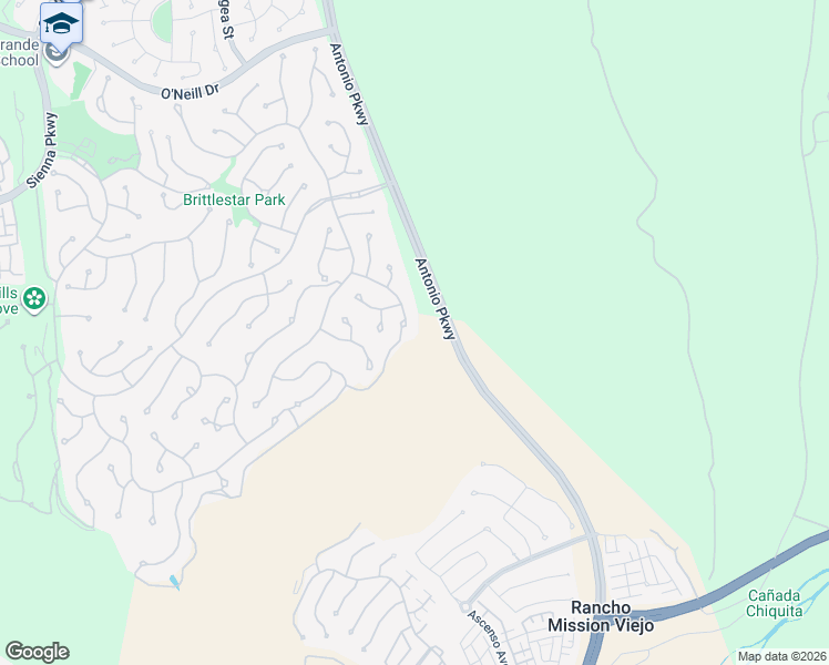 map of restaurants, bars, coffee shops, grocery stores, and more near 18 Mission Ridge Road in Ladera Ranch