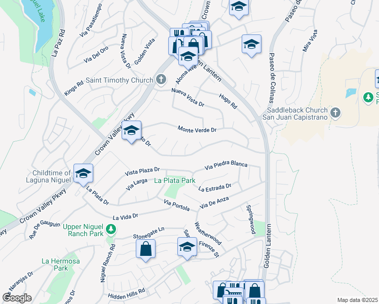map of restaurants, bars, coffee shops, grocery stores, and more near 25111 Adelanto Drive in Laguna Niguel