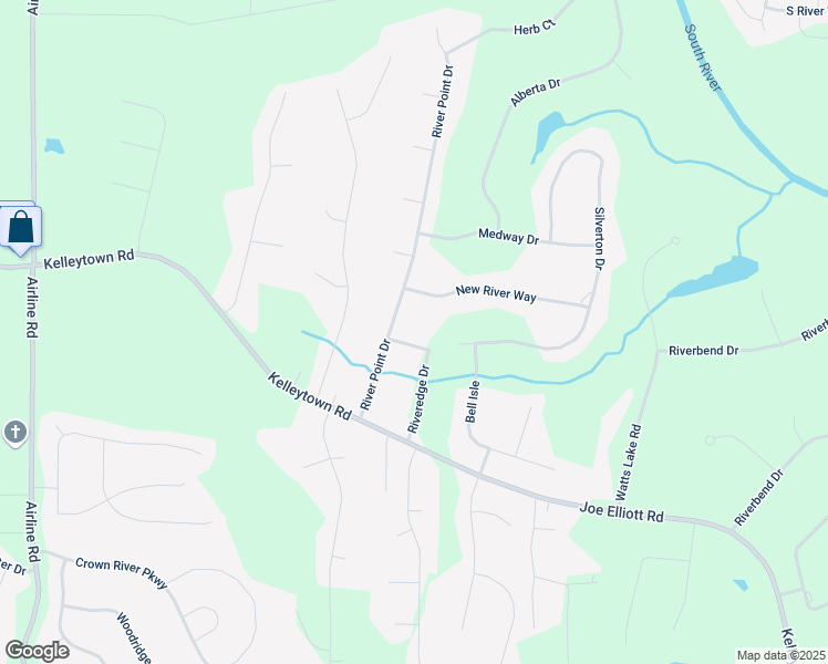 map of restaurants, bars, coffee shops, grocery stores, and more near 210 Riveredge Drive in McDonough