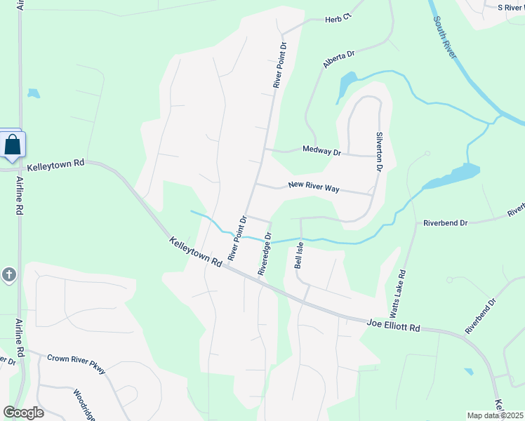 map of restaurants, bars, coffee shops, grocery stores, and more near 218 Riveredge Drive in McDonough