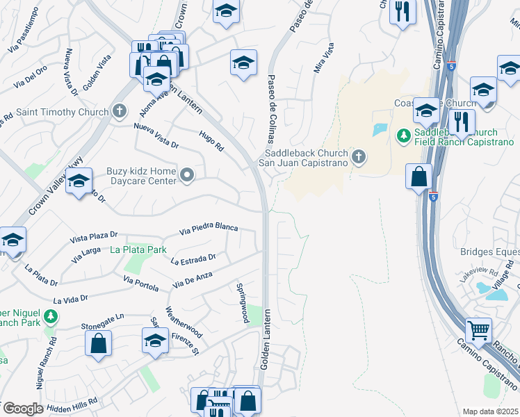 map of restaurants, bars, coffee shops, grocery stores, and more near 25471 Adelanto Drive in Laguna Niguel