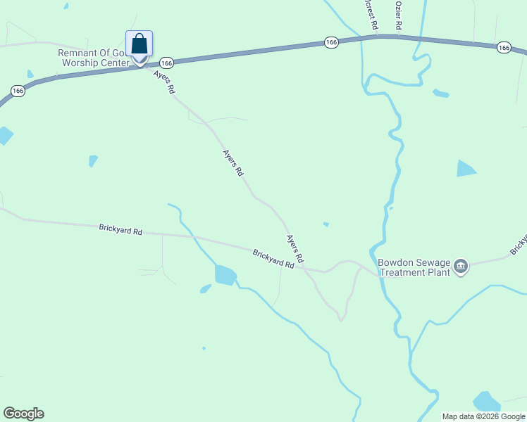 map of restaurants, bars, coffee shops, grocery stores, and more near 365 Ayers Road in Bowdon