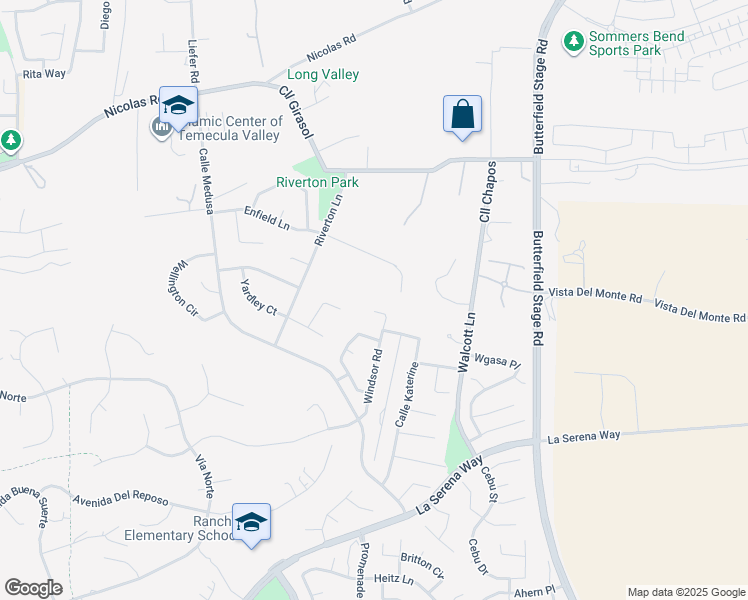map of restaurants, bars, coffee shops, grocery stores, and more near 40336 Clear Light Road in Temecula