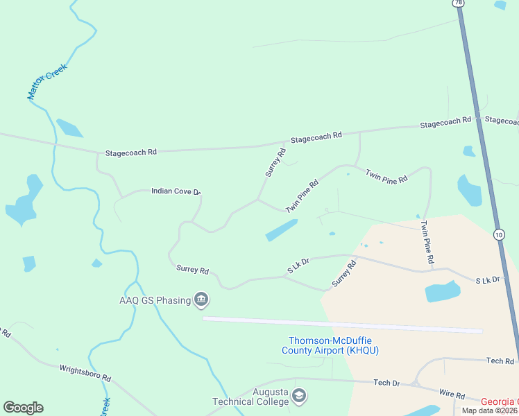 map of restaurants, bars, coffee shops, grocery stores, and more near 3159 Twin Pine Road in Thomson