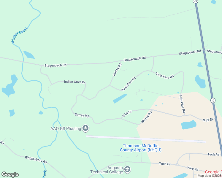 map of restaurants, bars, coffee shops, grocery stores, and more near 3159 Twin Pine Road in Thomson