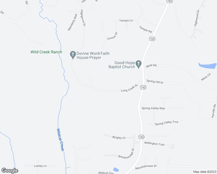 map of restaurants, bars, coffee shops, grocery stores, and more near 120 Long Creek Drive in Covington