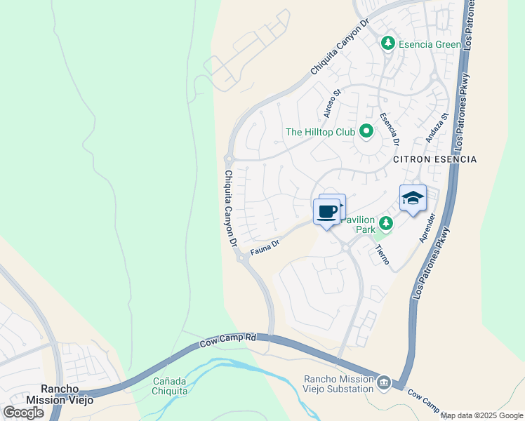 map of restaurants, bars, coffee shops, grocery stores, and more near 33 Cantar Street in Ladera Ranch