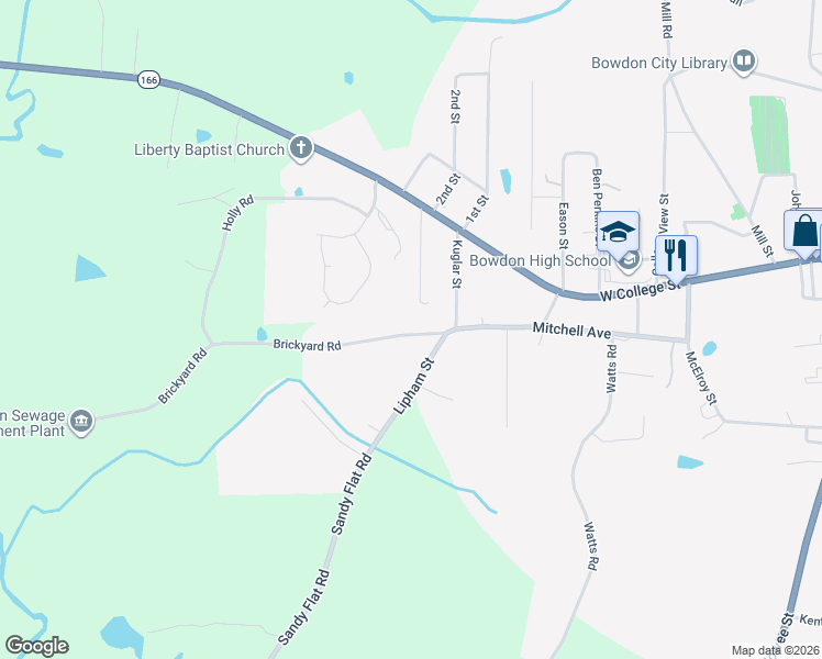 map of restaurants, bars, coffee shops, grocery stores, and more near 731 Yates Road in Bowdon