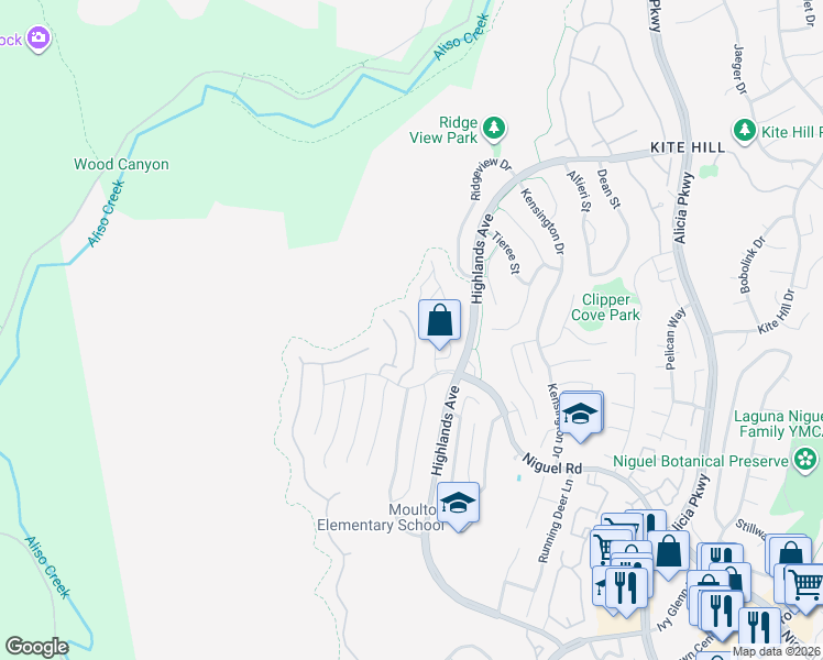 map of restaurants, bars, coffee shops, grocery stores, and more near 29401 Port Royal Way in Laguna Niguel