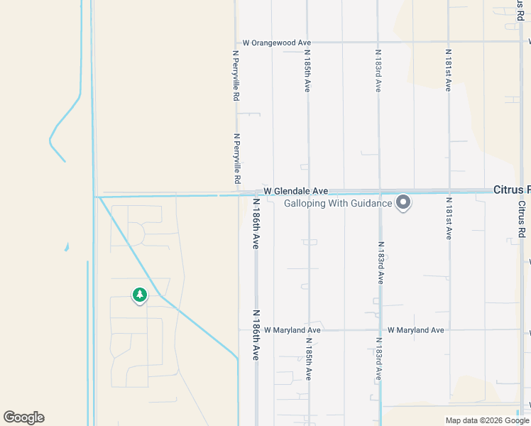 map of restaurants, bars, coffee shops, grocery stores, and more near 6827 North 186th Avenue in Waddell