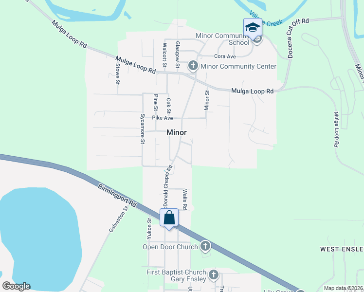 map of restaurants, bars, coffee shops, grocery stores, and more near in Minor