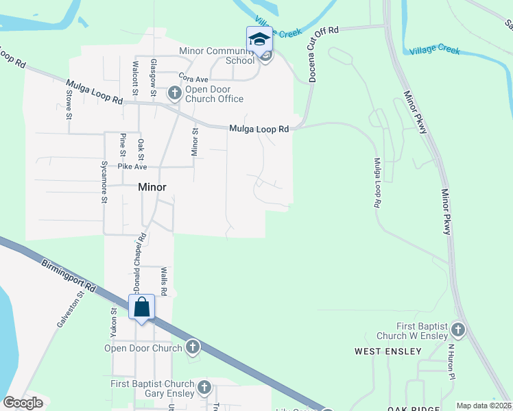 map of restaurants, bars, coffee shops, grocery stores, and more near 968 Minor Drive in Birmingham