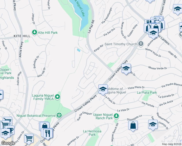 map of restaurants, bars, coffee shops, grocery stores, and more near 24458 Sunshine Drive in Laguna Niguel
