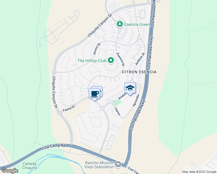 map of restaurants, bars, coffee shops, grocery stores, and more near 28 Formero Street in Mission Viejo