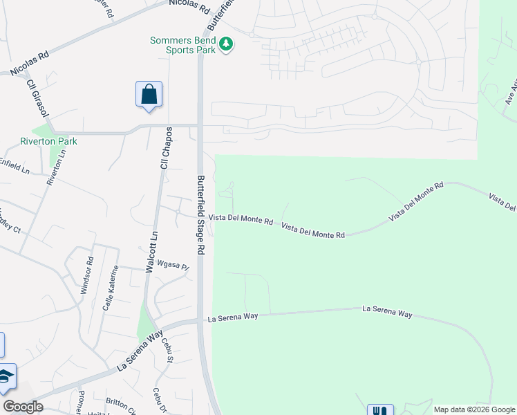 map of restaurants, bars, coffee shops, grocery stores, and more near 32200 Vista Del Monte Road in Temecula