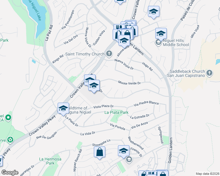 map of restaurants, bars, coffee shops, grocery stores, and more near 29361 Via Acaso Drive in Laguna Niguel
