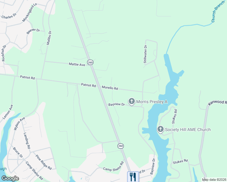 map of restaurants, bars, coffee shops, grocery stores, and more near 1326 Morello Road in Manning