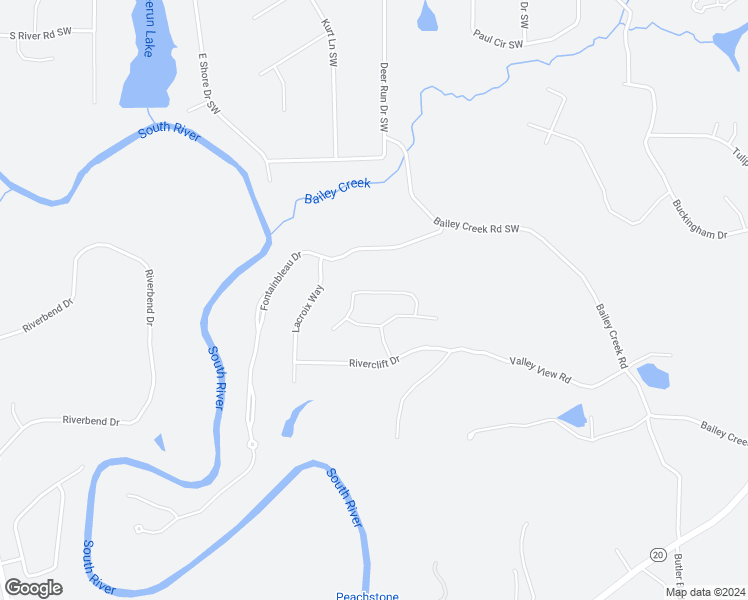 map of restaurants, bars, coffee shops, grocery stores, and more near 4012 River Garden Circle in Covington