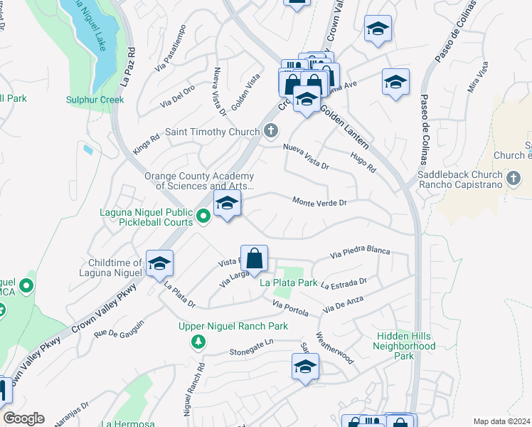 map of restaurants, bars, coffee shops, grocery stores, and more near 29362 Via Acaso Drive in Laguna Niguel