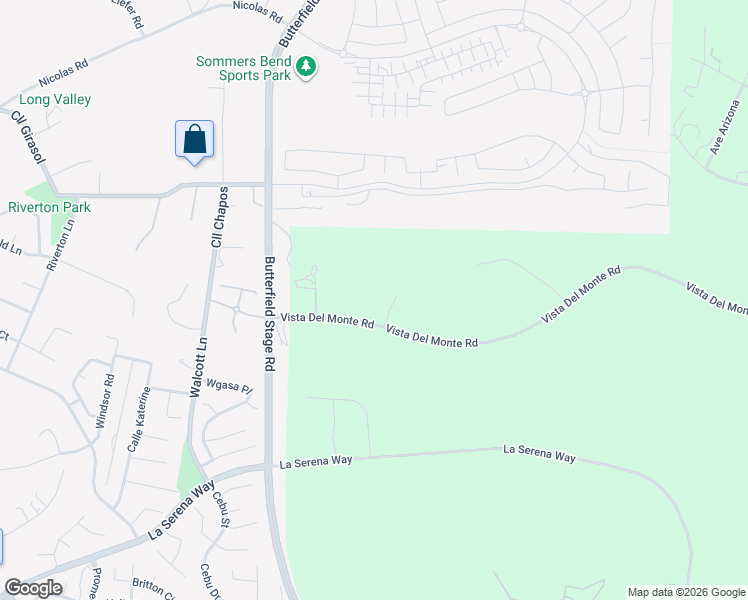 map of restaurants, bars, coffee shops, grocery stores, and more near Vista Del Monte Road in Temecula