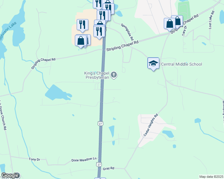 map of restaurants, bars, coffee shops, grocery stores, and more near 50 Walker Drive in Carrollton