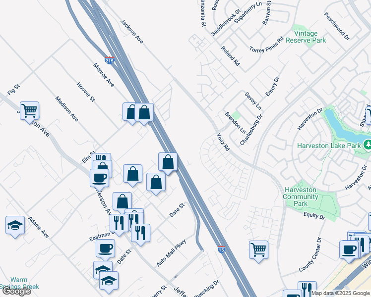 map of restaurants, bars, coffee shops, grocery stores, and more near 40950 Temecula Center Drive in Temecula