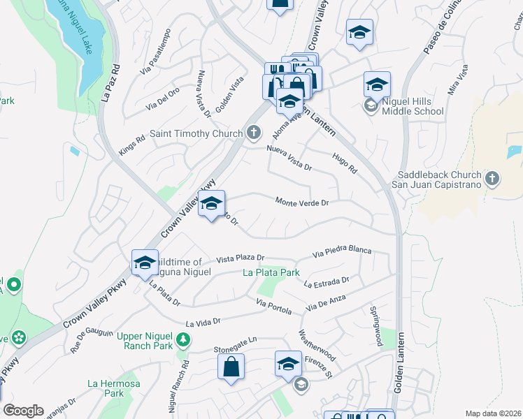 map of restaurants, bars, coffee shops, grocery stores, and more near 29341 Las Cruces in Laguna Niguel