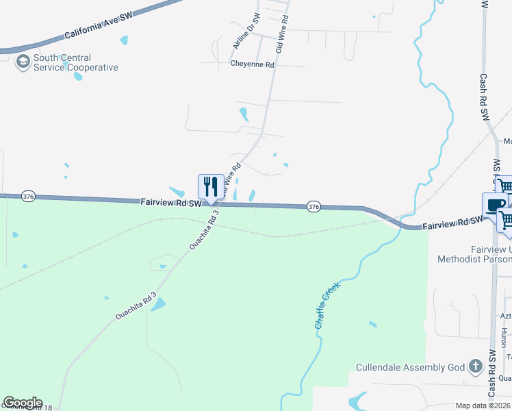 map of restaurants, bars, coffee shops, grocery stores, and more near 1978 Fairview Road Southwest in Camden