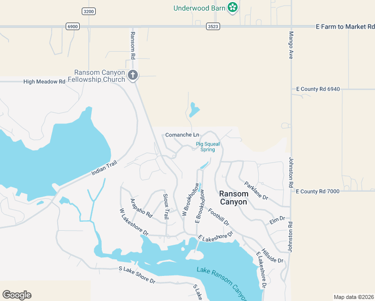 map of restaurants, bars, coffee shops, grocery stores, and more near 9 West Canyonview Drive in Ransom Canyon
