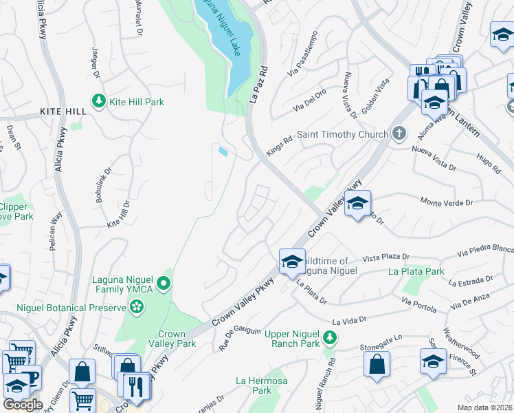 map of restaurants, bars, coffee shops, grocery stores, and more near 24435 Sunray Lane in Laguna Niguel
