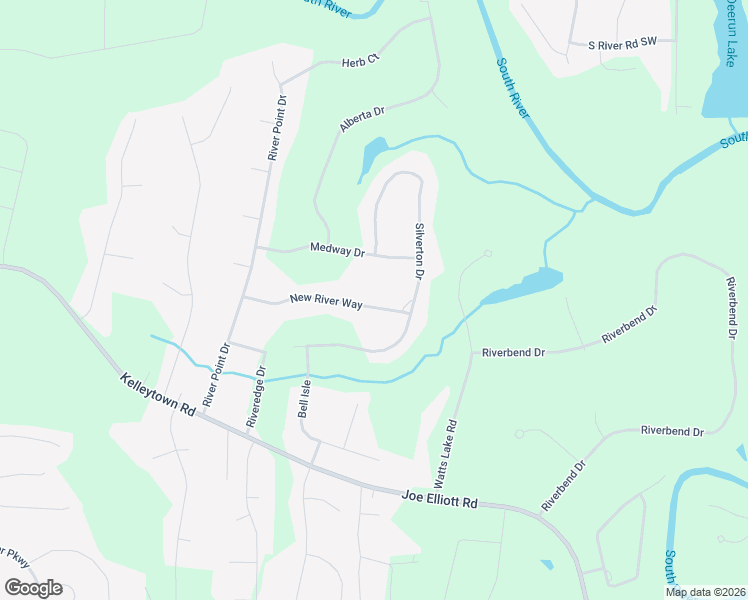 map of restaurants, bars, coffee shops, grocery stores, and more near 539 New River Way in McDonough
