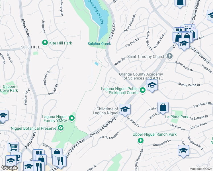 map of restaurants, bars, coffee shops, grocery stores, and more near 24578 Sunshine Drive in Laguna Niguel