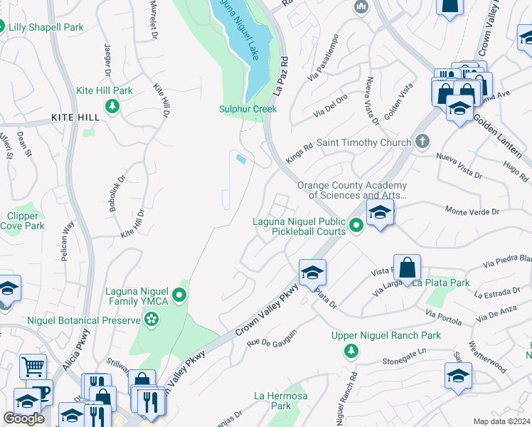 map of restaurants, bars, coffee shops, grocery stores, and more near 24578 Sunshine Drive in Laguna Niguel