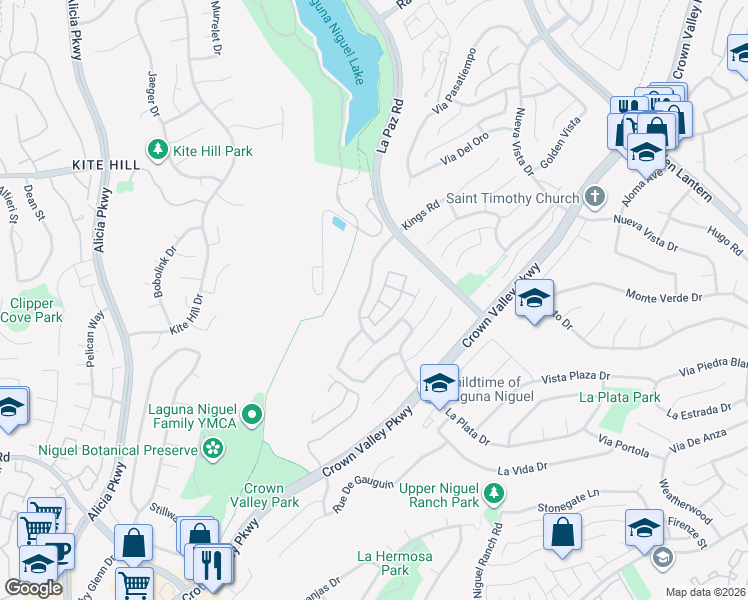 map of restaurants, bars, coffee shops, grocery stores, and more near 24578 Sunshine Drive in Laguna Niguel