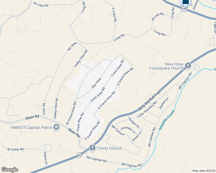 map of restaurants, bars, coffee shops, grocery stores, and more near 163-165 East Grand View Road in Capitan