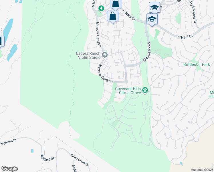 map of restaurants, bars, coffee shops, grocery stores, and more near 6 Copious Lane in Ladera Ranch