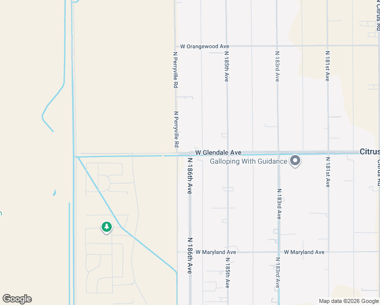 map of restaurants, bars, coffee shops, grocery stores, and more near 6827 North 186th Avenue in Waddell