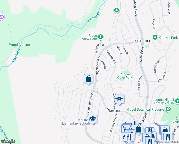 map of restaurants, bars, coffee shops, grocery stores, and more near 29314 Elba Drive in Laguna Niguel