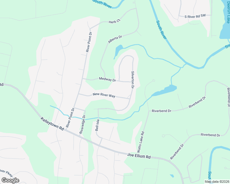 map of restaurants, bars, coffee shops, grocery stores, and more near 539 New River Way in McDonough